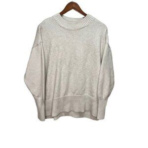 H m Cream Wool Blend Scoop Neck Sweater Size L